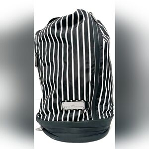 ADIDAS STELLA MCCARTNEY Black & White Stripped Zippered Backpack NWOT Sz L